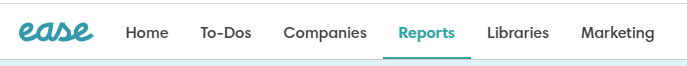 Screenshot showing the Reports tab in Ease