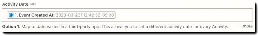 Screenshot showing the Activity Date field