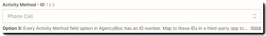 Screenshot showing the Activity Method - ID field