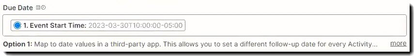 Screenshot showing the Due Date field