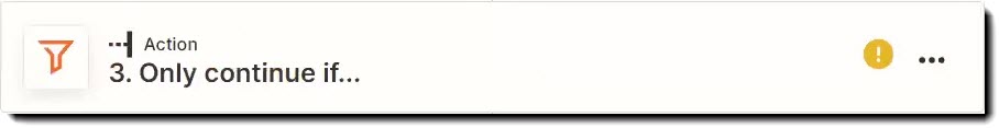 Screenshot showing the Filter by Zapier action step