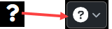Screenshots showing the design changes to the help icon