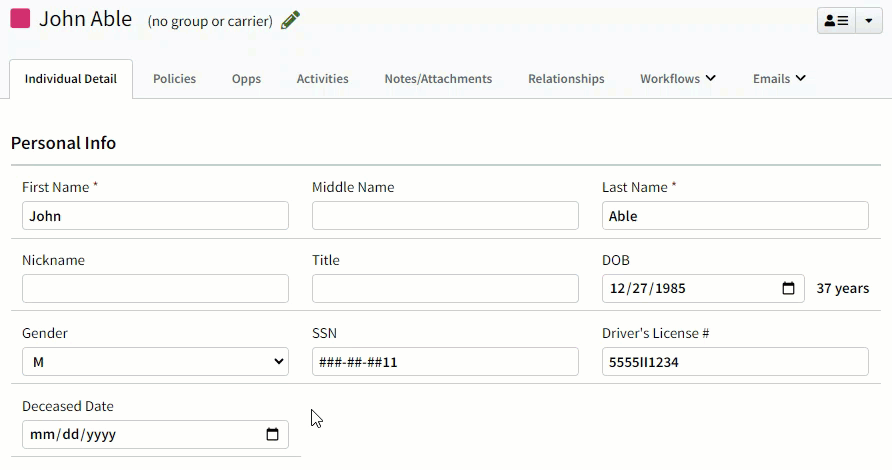 Animated image showing how to right-click and copy and paste date values into a date field
