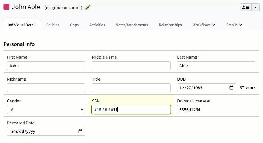 Animated image showing how to use keyboard shortcuts to copy and paste date values into a date field
