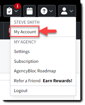 Screenshot showing how to navigate to Sales user notifications