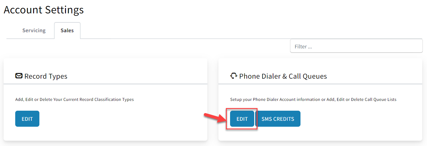 Screenshot showing how to navigate to Phone Dialer settings