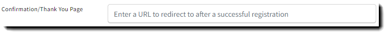 Screenshot shoiwng the scheduler's optional confirmation or thank you page
