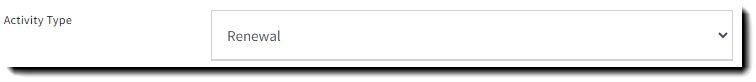 Screenshot showing the scheduler's Activity Type
