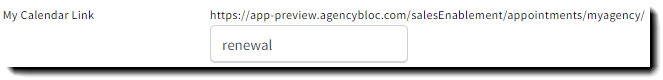 Screenshot showing the scheduler's calendar link