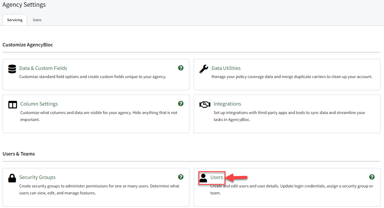 Screenshot showing how to navigate to user settings
