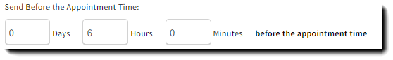 Screenshot showing the reminder's send date and time