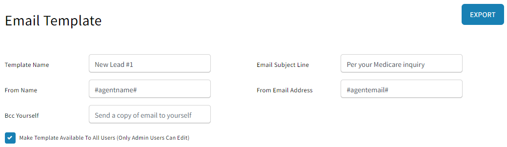 Screenshot showing the email details like subject line, from name, etc
