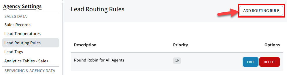 Screenshot showing how to add a new rule