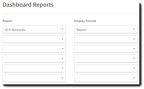 Screenshot showing the report display format options
