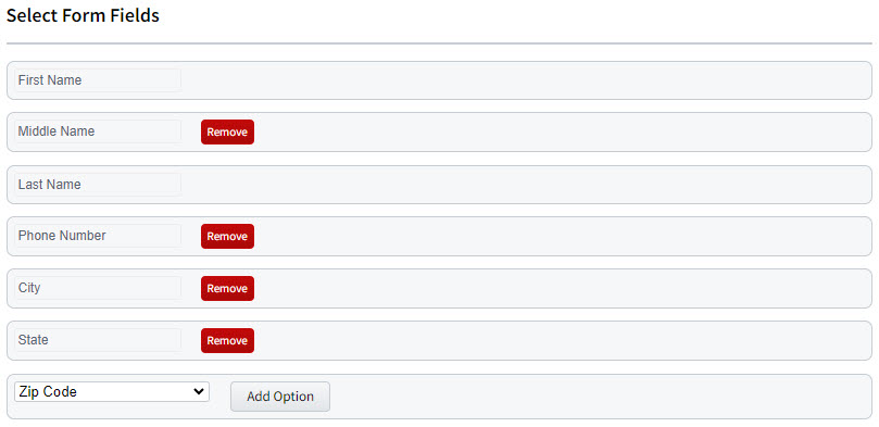 Screenshot showing form fields