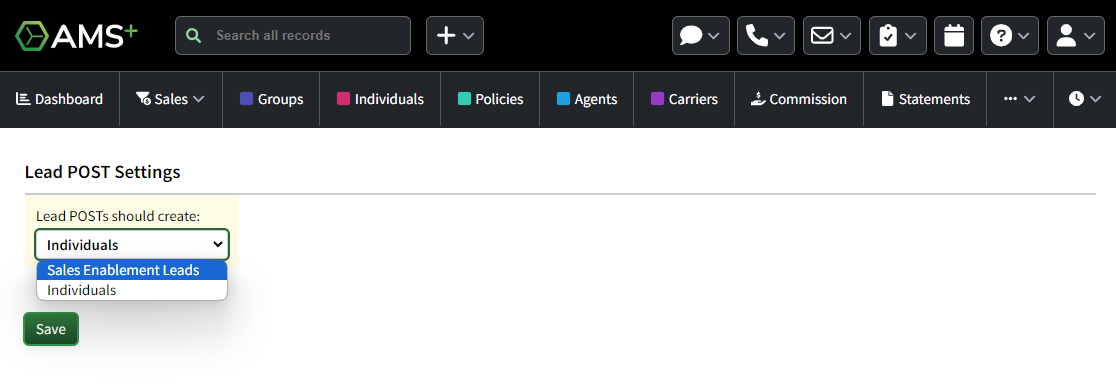 Screenshot showing the Lead Post Utility
