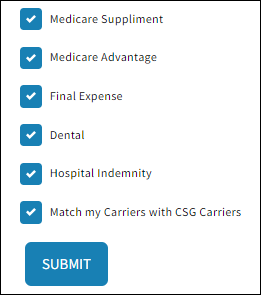 Screenshot showing the CSG product lines