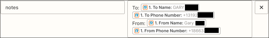 Screenshot showing the notes parameter