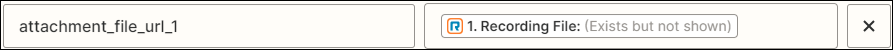 Screenshot showing the attachment file url parameter