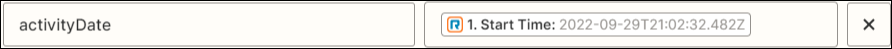 Screenshot showing the activityDate parameter