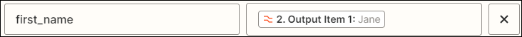 Screenshot showing how to add the first name parameter to the Zap action