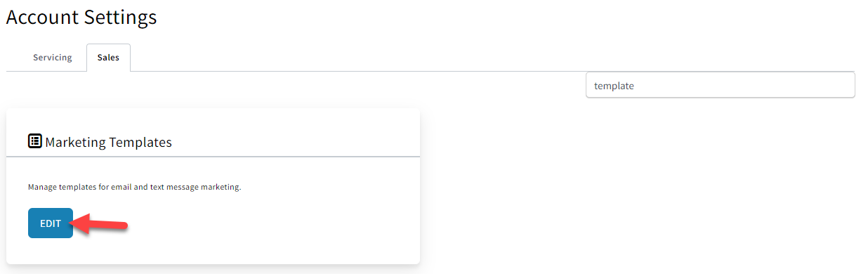 Screenshot showing how to navigate to text templates