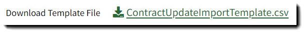 Screenshot showing the template file download link
