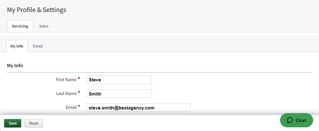 Screenshot showing the My Account tab navigation before the update