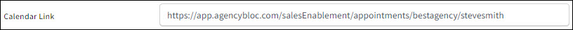 Screenshot showing the user's Appointment Scheduler link on the Account tab
