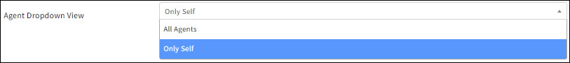 Screenshot showing whether the user can view other users in Agent dropdown menus