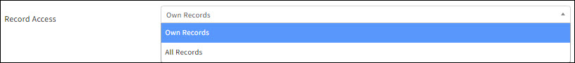 Screenshot showing the user's Sales Record access on the Account tab
