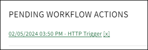 Screenshot showing the pending Sales Workflow actions on a Sales Record