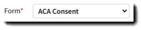 Screenshot showing the Form field