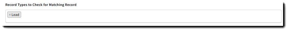 Screenshot showing where to specify Sales Record Types for the import to match against