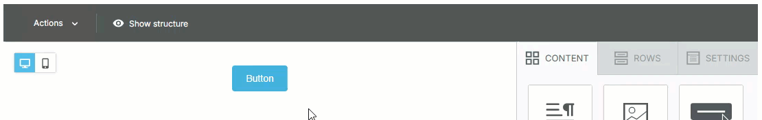 Animated image showing how to edit the BUTTON label