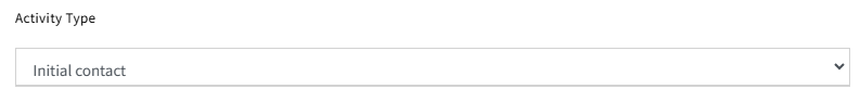 Screenshot showing the Activity Type field in the Appointment Scheduler setup modal
