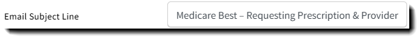 Screenshot showing the Email Subject Line