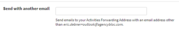 Screenshot showing the option to add a second email address to forward emails into AgencyBloc