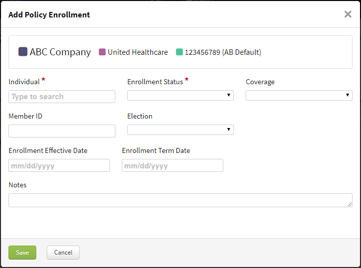 Screenshot showing how to add a policy enrollment to a group policy