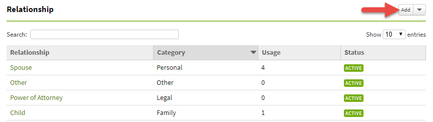 Screenshot showing how to add relationship field options in settings