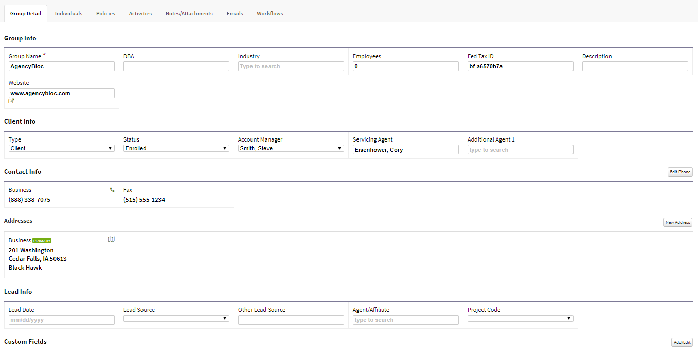 Screenshot showing the Group Detail tab after the update