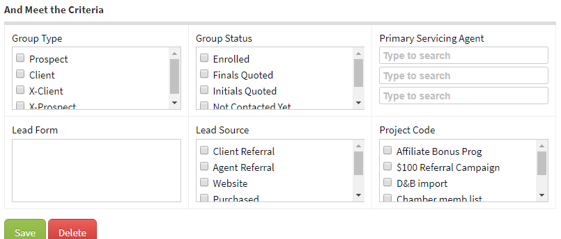 Screenshot showing a workflow's criteria