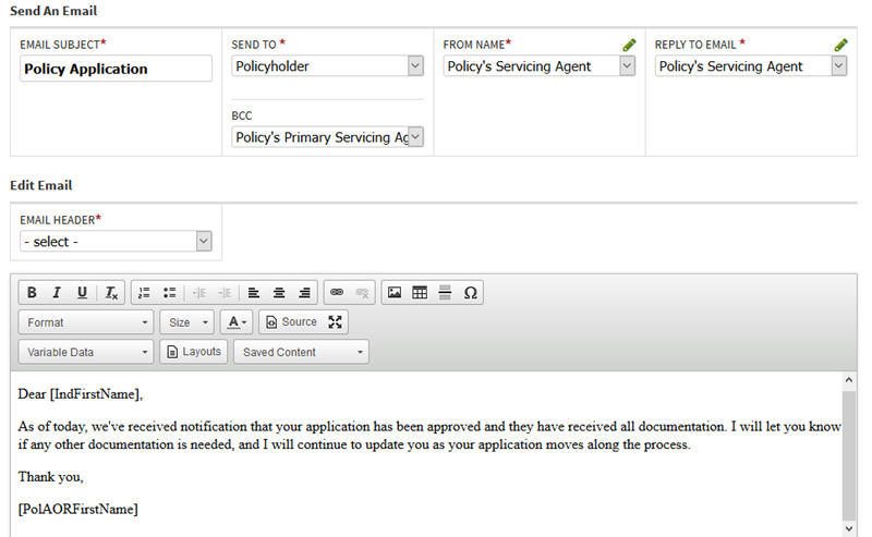 Screenshot showing saved email content