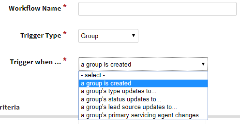Screenshot highlighting a workflow's trigger when event
