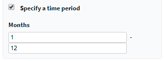 Screenshot showing the rate table time period