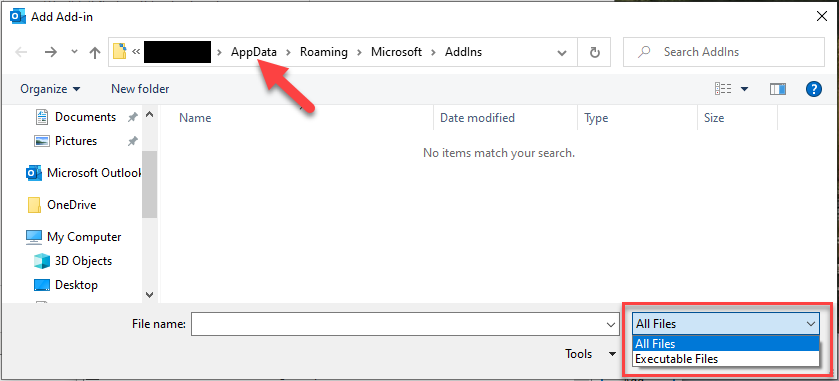 Screenshot showing the file manager for searching app data