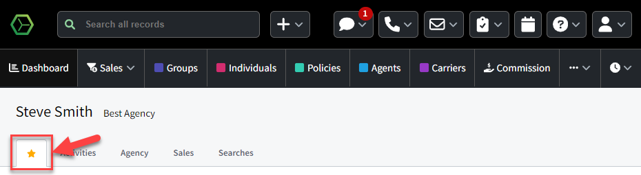 Screenshot showing how to access your Personal Dashboard
