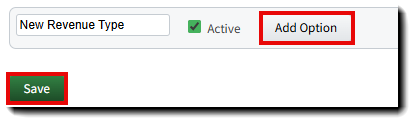 Screenshot emphasizing the Add Option and Save buttons