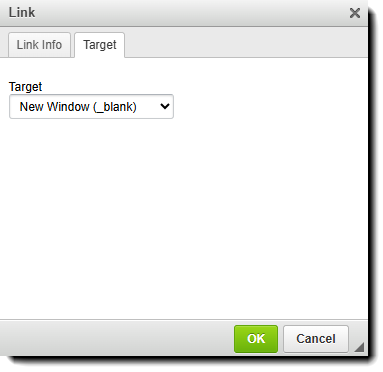 Screenshot showling the Target tab