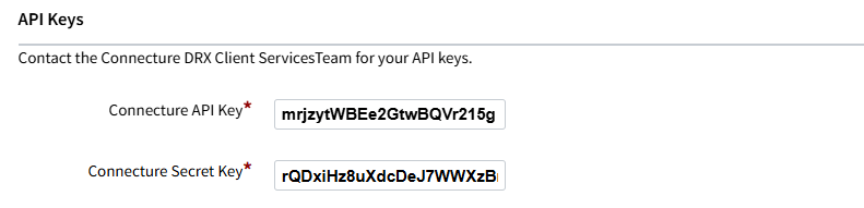 Screenshot showing where to enter the PlanCompare API keys